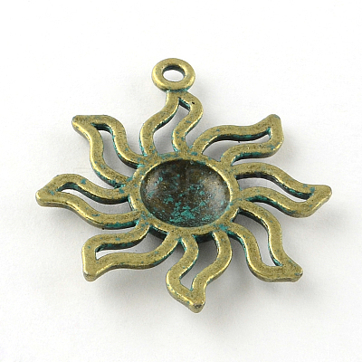 Sun Zinc Alloy Pendants PALLOY-R065-173-LF-1