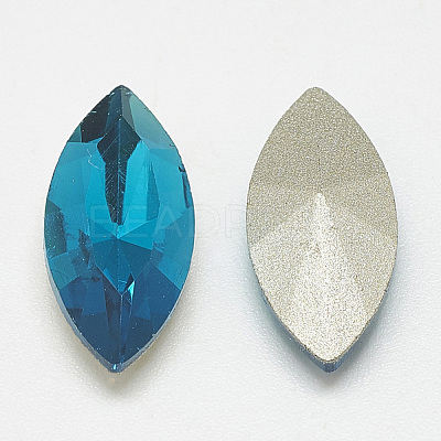 Pointed Back Glass Rhinestone Cabochons RGLA-T083-9x18mm-14-1