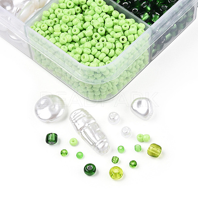 DIY 10 Style ABS & Acrylic Beads Jewelry Making Finding Kit DIY-N0012-05E-1