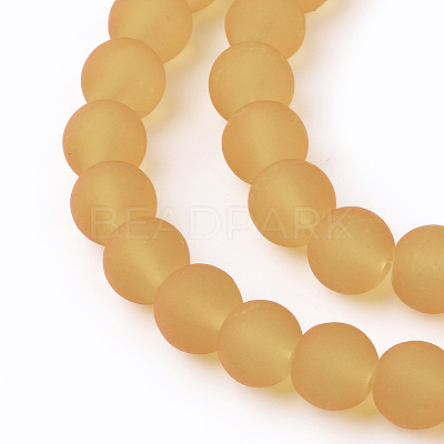 Baking Paint Transparent Glass Bead Strands GLAA-S031-8mm-11-1