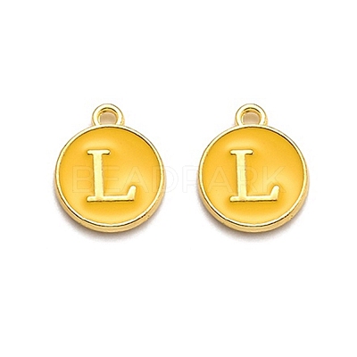 Golden Plated Alloy Enamel Charms ENAM-Q437-13L-1