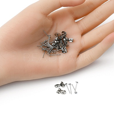 100Pcs 304 Stainless Steel Stud Earring Findings STAS-YW0001-43G-1