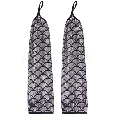 Polyester Fish Scale Gloves AJEW-WH20006-222C-1
