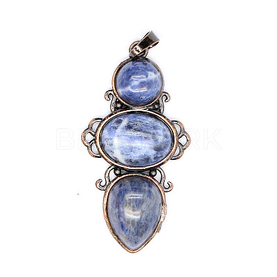 Retro Natural Sodalite Pendants PW-WG7292F-07-1