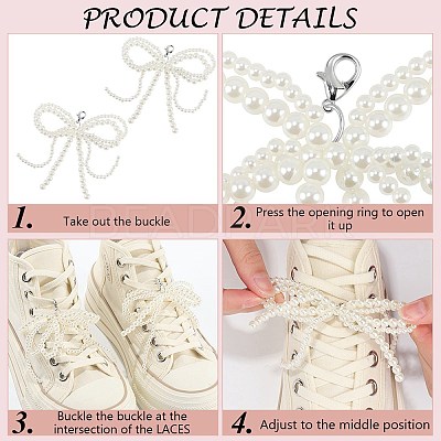 Plastic Imitation Pearl Shoe Charms AJEW-CP0006-58-1