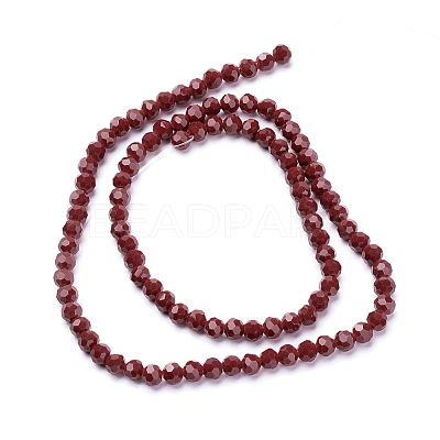 Faceted(32 Facets) Round Glass Beads Strands X-EGLA-J042-4mm-24-1