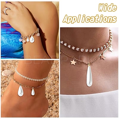 40Pcs 8 Styles ABS Plastic Pearl Pendants FIND-YW0012-01G-1
