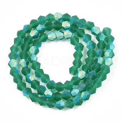 Imitate Austrian Crystal Bicone Frosted Glass Beads Strands GLAA-F029-TM4mm-A10-1