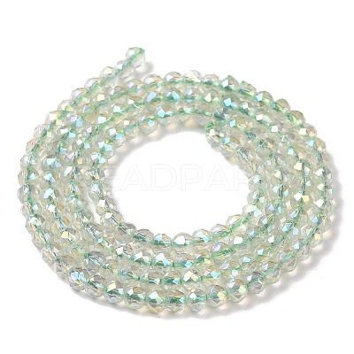 Electroplate Transparent Glass Beads Strands GLAA-H021-01B-FR07-1