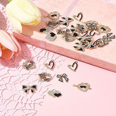 28Pcs 6 Styles Alloy Enamel Pendants FIND-FS0003-22-1