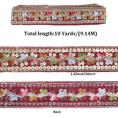 Polyester Embroidery Paillette Ribbon OCOR-WH20003-39D-1