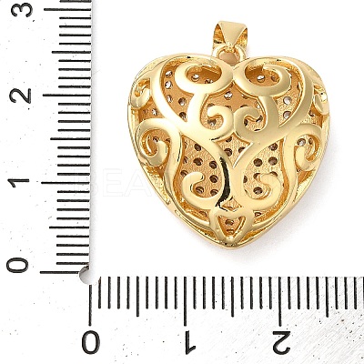 Brass Micro Pave Clear Cubic Zirconia Pendants KK-B094-06G-1
