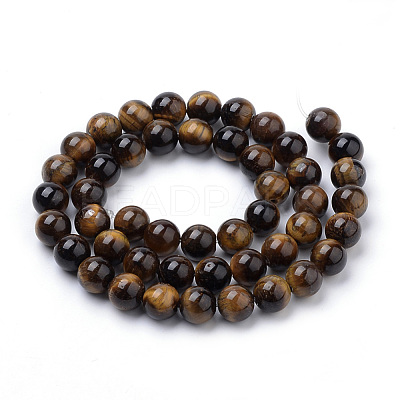 Natural Tiger Eye Beads Strands X-G-S259-21-8mm-1