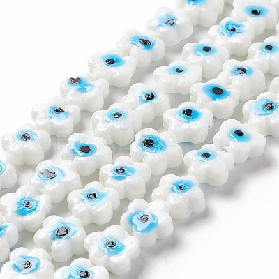 Handmade Evil Eye Lampwork Beads Strands LAMP-F024-03A-1