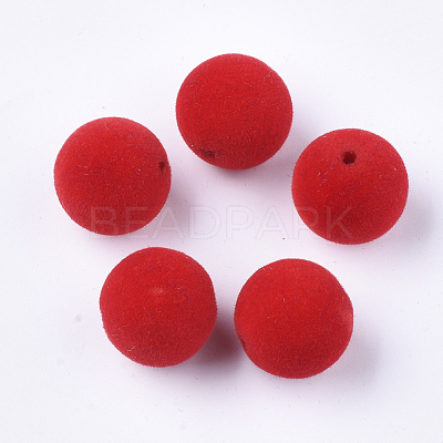 Flocky Acrylic Beads FIND-T046-40G-06-1