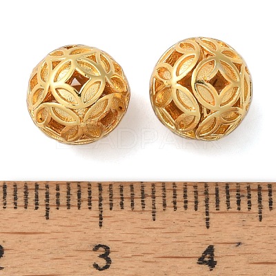 Rack Plating Hollow Brass Beads KK-P276-02B-G-1