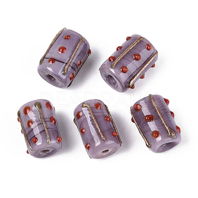 Handmade Gold Foil Glass Bumpy Beads LAMP-ZX003-12-08-1