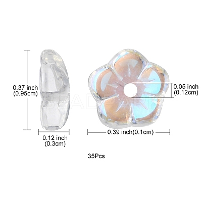 35Pcs Transparent Spray Painted Glass Beads GLAA-YW0001-75A-1