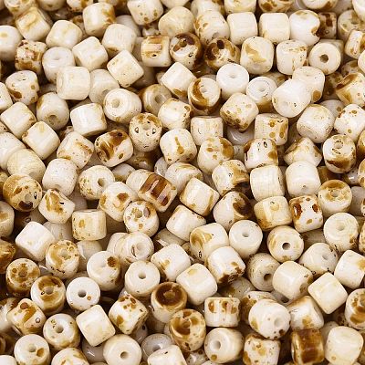 Opaque Picasso Glass Beads SEED-Q039-05A-A01-1