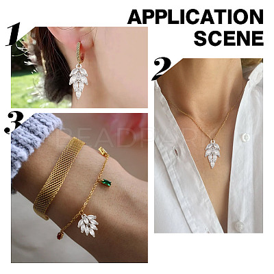 8PCS 2Style Brass Inlaid Clear Cubic Zirconia Pendants ZIRC-AR0001-23-1