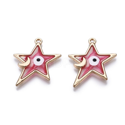 Alloy Enamel Pendants ENAM-F143-04-G-1