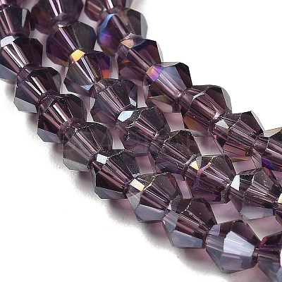 Transparent Electroplate Glass Beads Strands LS-EGLA-A039-T2mm-B04-1