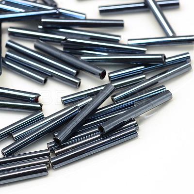 Plated Glass Bugle Beads SEED-R028-2x12-A01-1