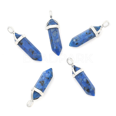 Natural Dalmatian Jasper Double Terminated Pointed Pendants G-F295-04O-1