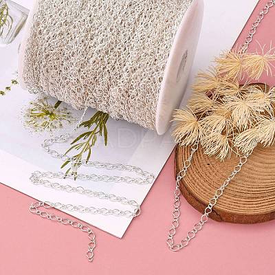Silver Color Plated Iron Handmade Chains Figaro Chains Mother-Son Chains CHSM023Y-S-1