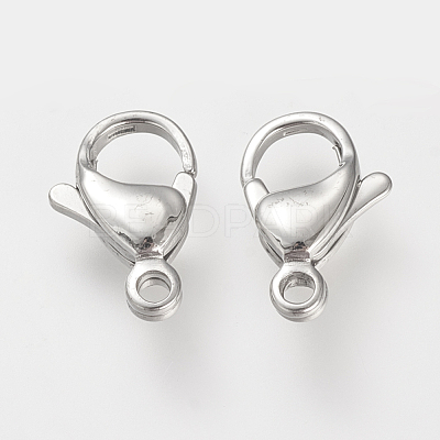 Tarnish Resistant 304 Stainless Steel Lobster Claw Clasps STAS-S066-13mm-15-1