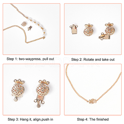 12Sets 3 Style 3-Strand 6-Hole Brass Box Clasps KK-BC0008-24-1