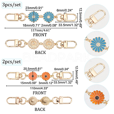 5Pcs 5 Style Alloy Enamel Link Purse Strap Extenders FIND-PH0006-22-1