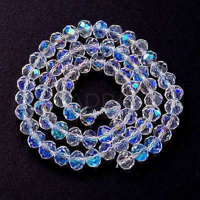 Electroplate Transparent Glass Beads Strands EGLA-YW0001-65B-1