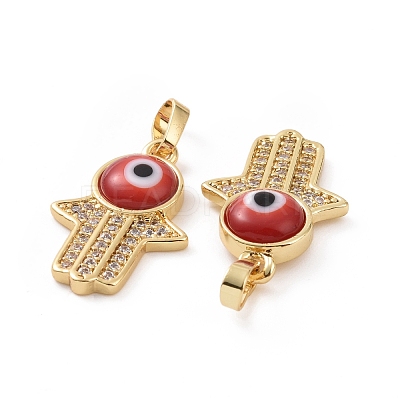 Brass Micro Pave Cubic Zirconia Pendants ZIRC-F136-02G-01-1