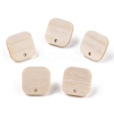 Ash Wood Stud Earring Findings EJEW-N017-011J-1