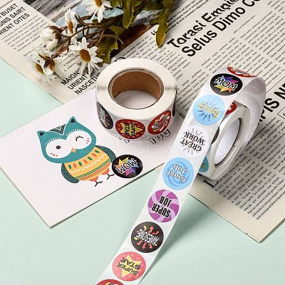 Self-Adhesive Kraft Paper Gift Tag Stickers DIY-G013-A12-1