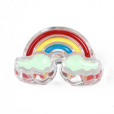 Transparent Acrylic Enamel Beads OACR-N130-026-01-1