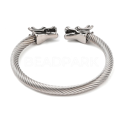 Viking 304 Stainless Steel Open Cuff Bangles for Men BJEW-U001-06B-AS-1