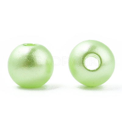 Spray Painted ABS Plastic Imitation Pearl Beads OACR-T015-05A-10-1
