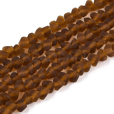 Frosted Transparent Glass Beads Strands GLAA-N016-4mm-01-1