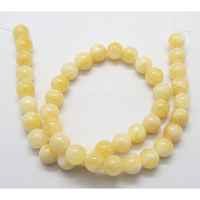 Natural Yellow Jade Beads G-Q277-1-1