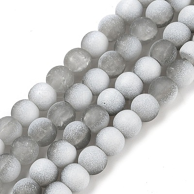 Frosted Crackle Glass Beads X1-GLAA-U001-6mm-M06-1
