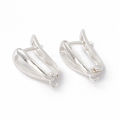 Brass Hoop Earring Findings with Latch Back Closure KK-A172-21S-1