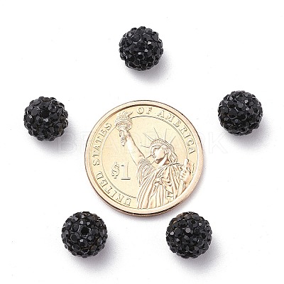 Polymer Clay Rhinestone Beads X-RB-C1438-10mm-A02-1