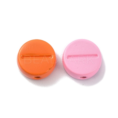 Spray Painted Alloy Beads PALLOY-Q445-07-1