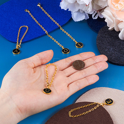 5Pcs 5 Style Flat Round with Letter Alloy Enamel Wine Glass Charms HJEW-TA0001-18-1