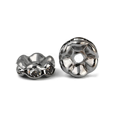 Brass Grade A Crystal Rhinestone Spacer Beads RB-A006-8MM-B-1