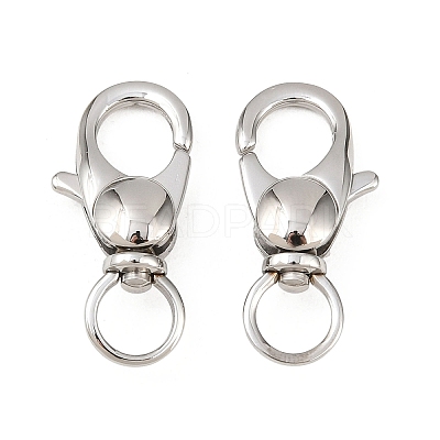 Tarnish Resistant 304 Stainless Steel Swivel Lobster Claw Clasps X-STAS-R065-10-1
