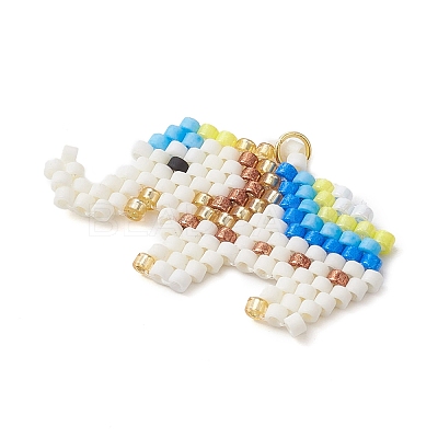 Seed Beads Beaded Pendants PALLOY-MZ00250-02-1