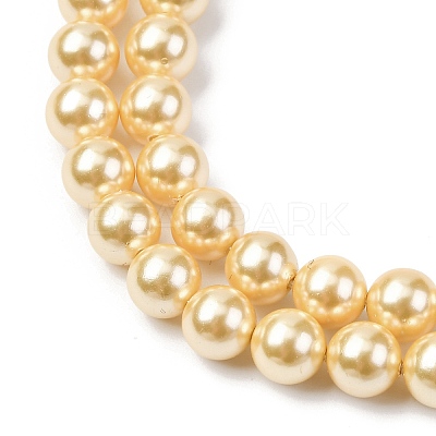 Electroplated Shell Pearl Beads Strands BSHE-G041-6mm-01-1